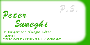 peter sumeghi business card